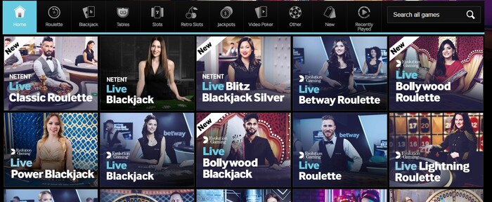 betway live casino