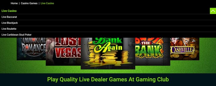 gaming club live casino