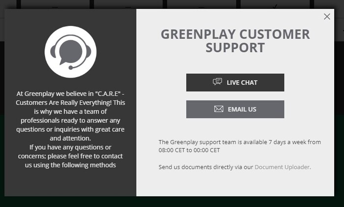 greenplay casino support